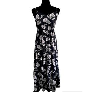 J. Crew Mercantile Black & White Floral Maxi Dress